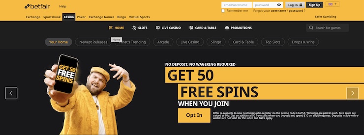 Betfair is one of the few non GamStop casinos with a no deposit bonus for new members.